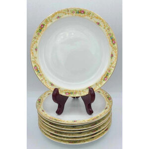 8 pcs VTG Meito China The Windsor Shape 6 1/2" Bread Plates. 22K Gold Decorated